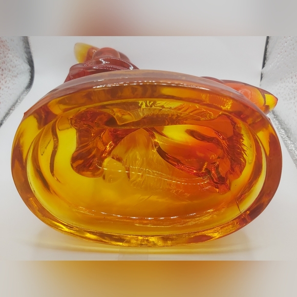 L.E. Smith Amberina girl with two geese glass figurine - Picture 5 of 10